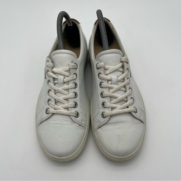 ECCO SOFT 7 White Leather Sneakers Women’s Size 7 (38) Shoes Orthotic Oxfords - Picture 6 of 11